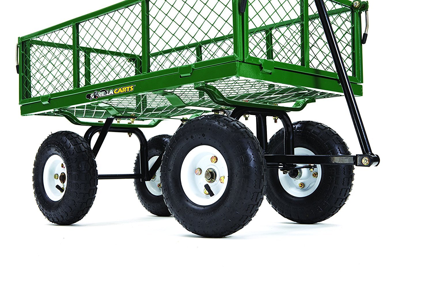 Garden Cart Heavy Duty Wagon Yard Steel Wheelbarrow Pneumatic Tire Terrain Farm