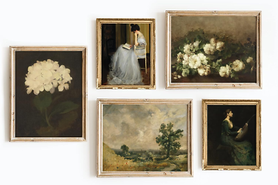 Set 5 Gallery Wall Art French Country Decor Vintage Wall Decor
