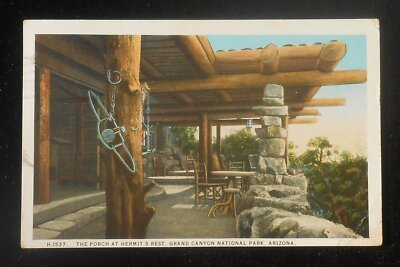 1925 Porch at Hermit's Rest Fred Harvey Bear Trap Grand Canyon National Park AZ