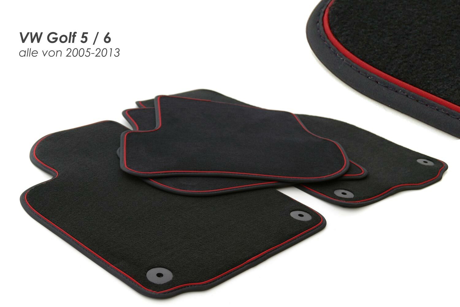 NEU Fußmatten Passend für VW Golf 5 /6 /Jetta /Scirocco Premium Velour rot