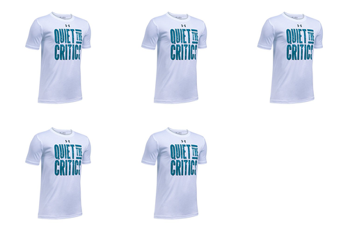 Under Armour Boys' Quiet The Critics T-Shirt, White 100/Stealth (Pack of 5)