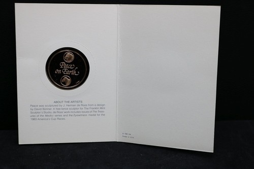 1984 Medallic Greeting Cards Franklin Mint box of 4 Copper Proof Medallions #901