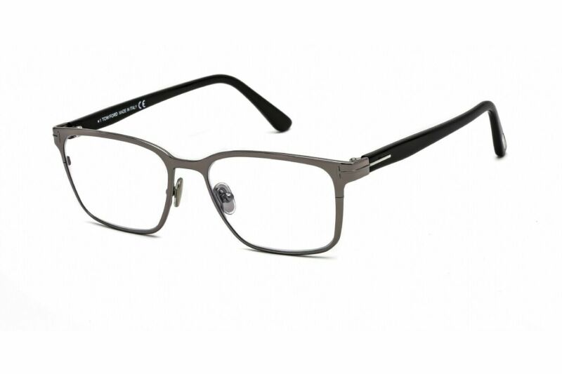 New Tom Ford Ft 5733 B 014 Shiny Clear Ruthenium Eyeglasses Demo Lenses 55mm