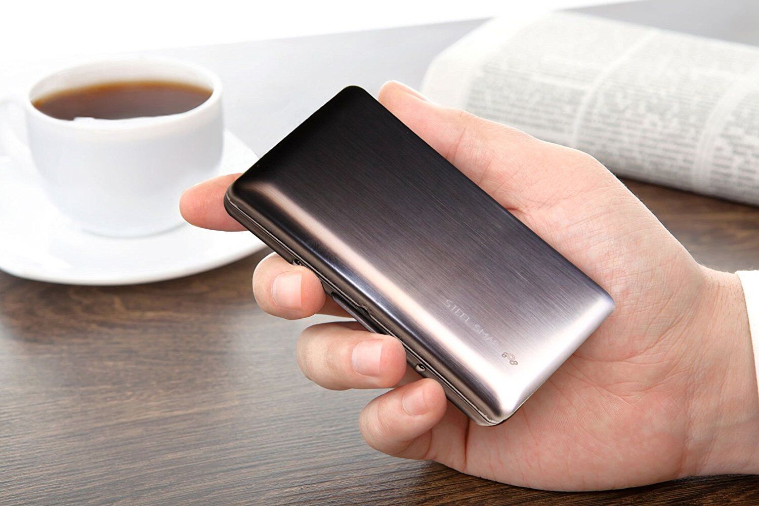 Credit Card Case with RFID Technology - Latest Curved Design Brushed Stainless S