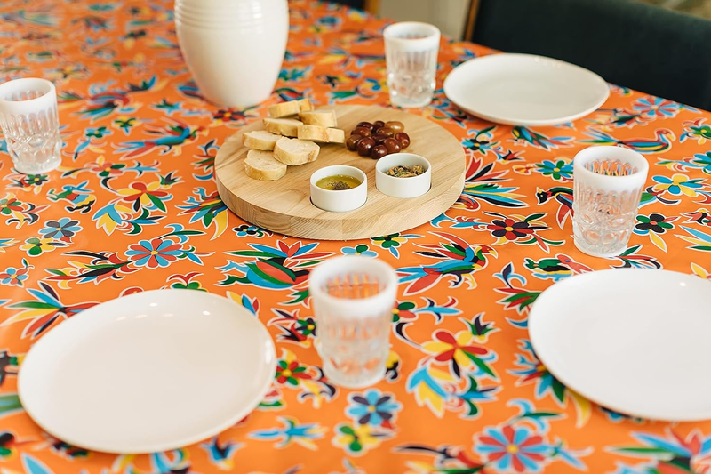 Alux - Waterproof Oilcloth Table Cloth - Wipeable Tablecloths for Picnic - Non-F