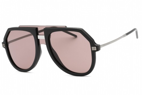 Pre-owned Dolce & Gabbana Dg6195-25257n-45 Sunglasses Size 45mm 145mm 10mm Black Men In Gray