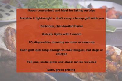 EZ Grill Disposable Charcoal BBQ Grill Portable Easy to Use, Small, 2 Pack