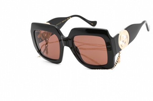 Pre-owned Gucci Gg1022s-005-54 Sunglasses Size 54mm 140mm 23mm Black Women In Brown