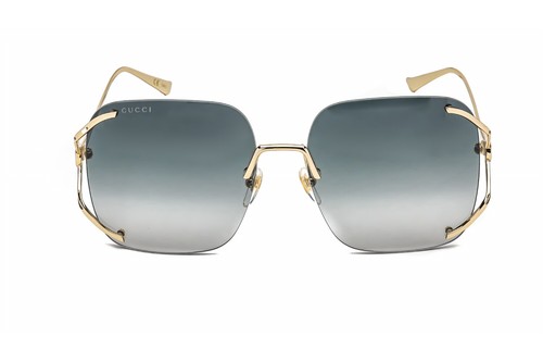 Pre-owned Gucci Gg0646s-001-60 Sunglasses Size 60mm 135mm 17mm Gold Unisex In Gray
