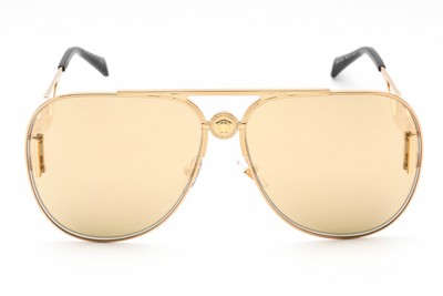 Pre-owned Versace Ve2255 100203 Sunglasses Gold Frame Mirror Yellow Gold Lenses 63mm In Gold Yellow