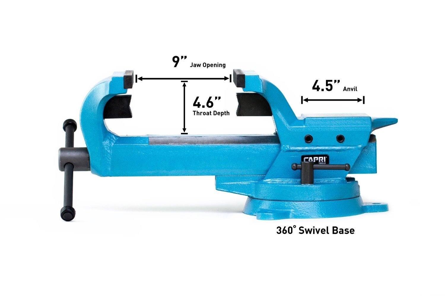 Capri Tools 7" Bench Vise 360Â° Rotation Forged Steel 