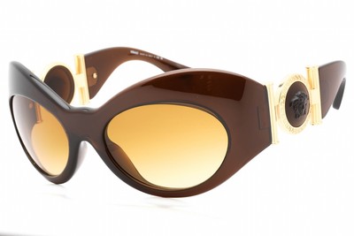Pre-owned Versace 0ve4462-54462l Transparent Brown Sunglasses