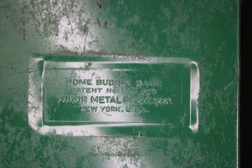 Two Vintage Tudor Metal Products Corp. Home Budget Savings Banks 100% Original