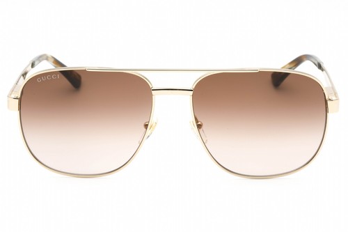 Pre-owned Gucci Gg1223s-003-60 Sunglasses Size 60mm 145mm 16mm Gold Men In Brown