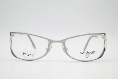 Glasses x-ide AFRODITE Silver Metallic Burgundy Oval Eyeglasses Frame New