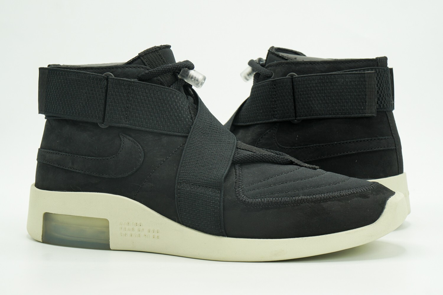 NIKE AIR FEAR OF GOD RAID USED SIZE 9 BLACK FOSSIL AT8087