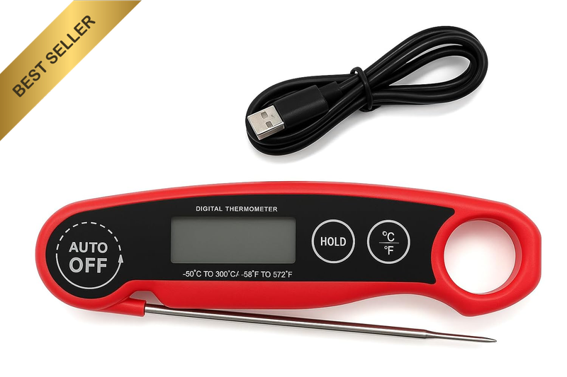 Digital Meat Thermometer with IP65 Waterproof Design, 0.5 Degree Accuracy, Fast