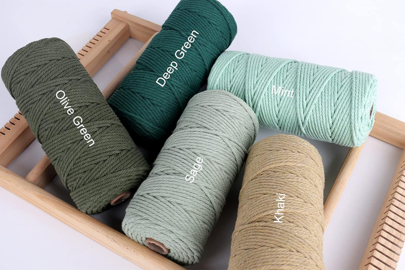 Natural Macrame Cord 3mm x 109yards, Colored Macrame Rope, Cotton Rope Macrame Y