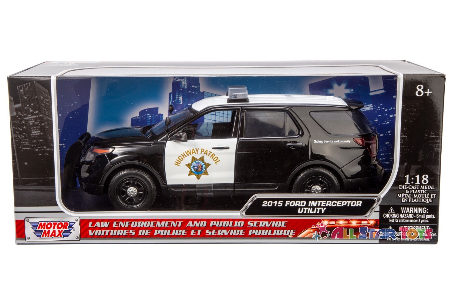 Motormax 1/18 CHP California Highway Patrol Ford PI Utility