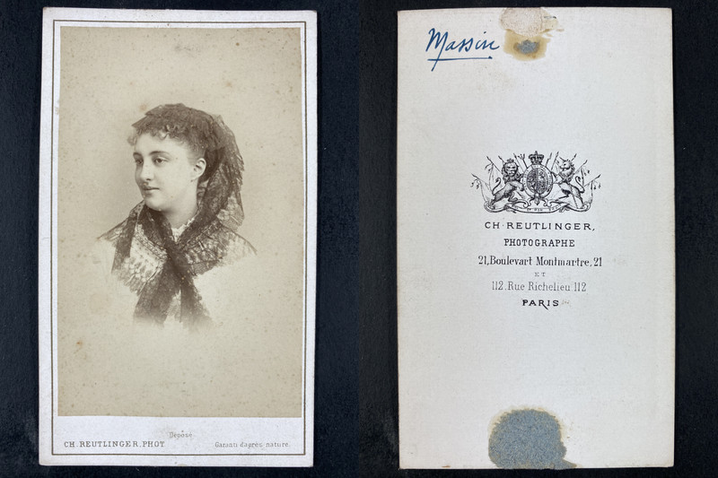 Reutlinger, Paris, LÃ©Ontine Massin, ComÃ©Dienne Vintage Cdv Albumen Print.LÃ©Ont