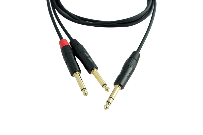 HIN-1K-2P-6 6' Pro Splitter Cable to Connect iPads/iPhones to Consoles-Mini TRS