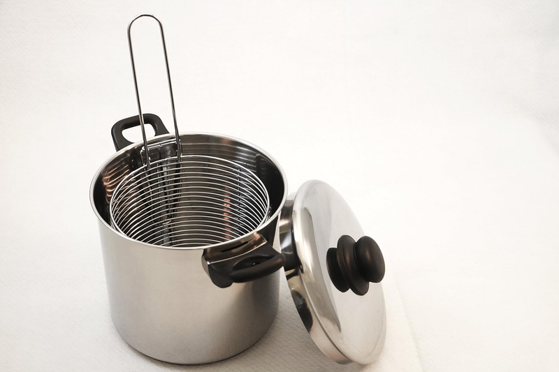 6 Quart Stainless Steel Stove Top Deep Fryer,Silver