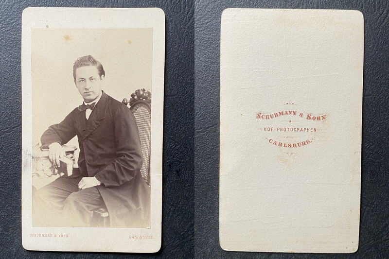 Schuhmann, Carlsruhe, Jeune Homme Aux Traits Asiatiques, Circa 1870 Cdv Vintage 