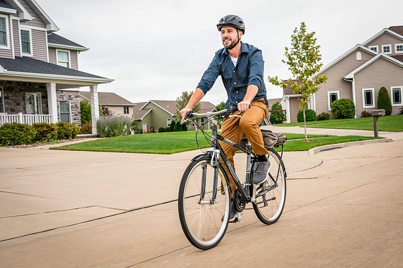 Discover Men and Women Hybrid Bike, 21 Speed, 28-Inch Wheels, Step-Through or St