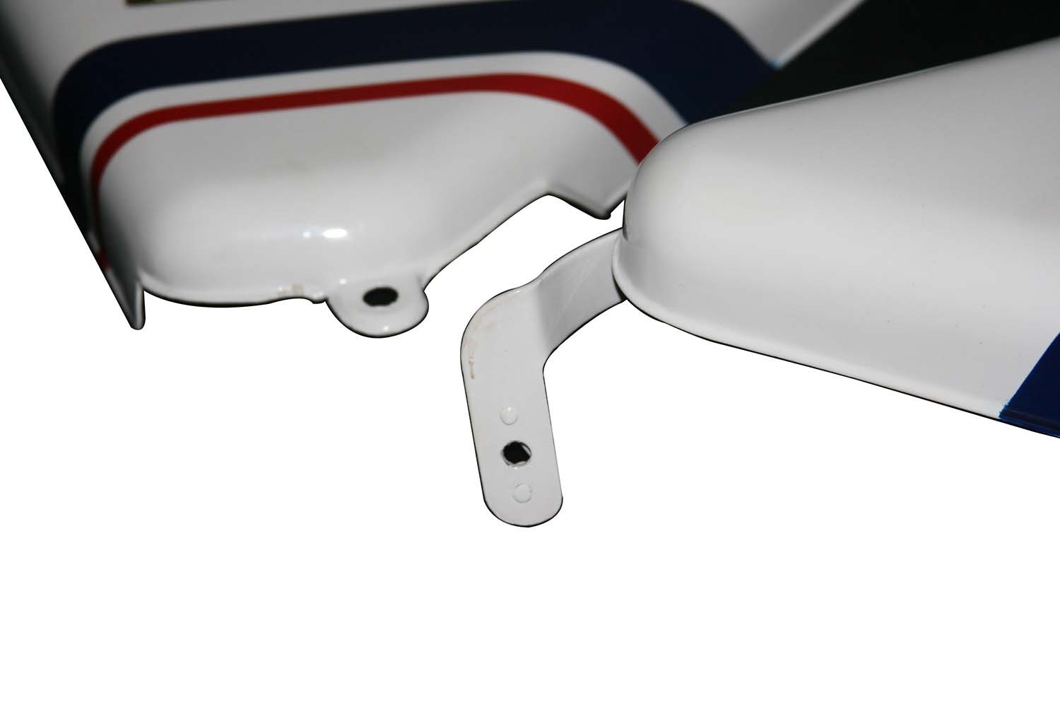 For Norton Commando 750 Tool Box Oil Tank Side Panel White Blue Red Stripe 