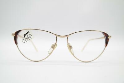 Vintage Safilo 86A Gold Brown Oval Glasses Eyeglass Frame NOS