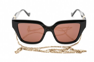 Pre-owned Gucci Gg1023s 005 Sunglasses Black Frame Brown Lenses 54mm