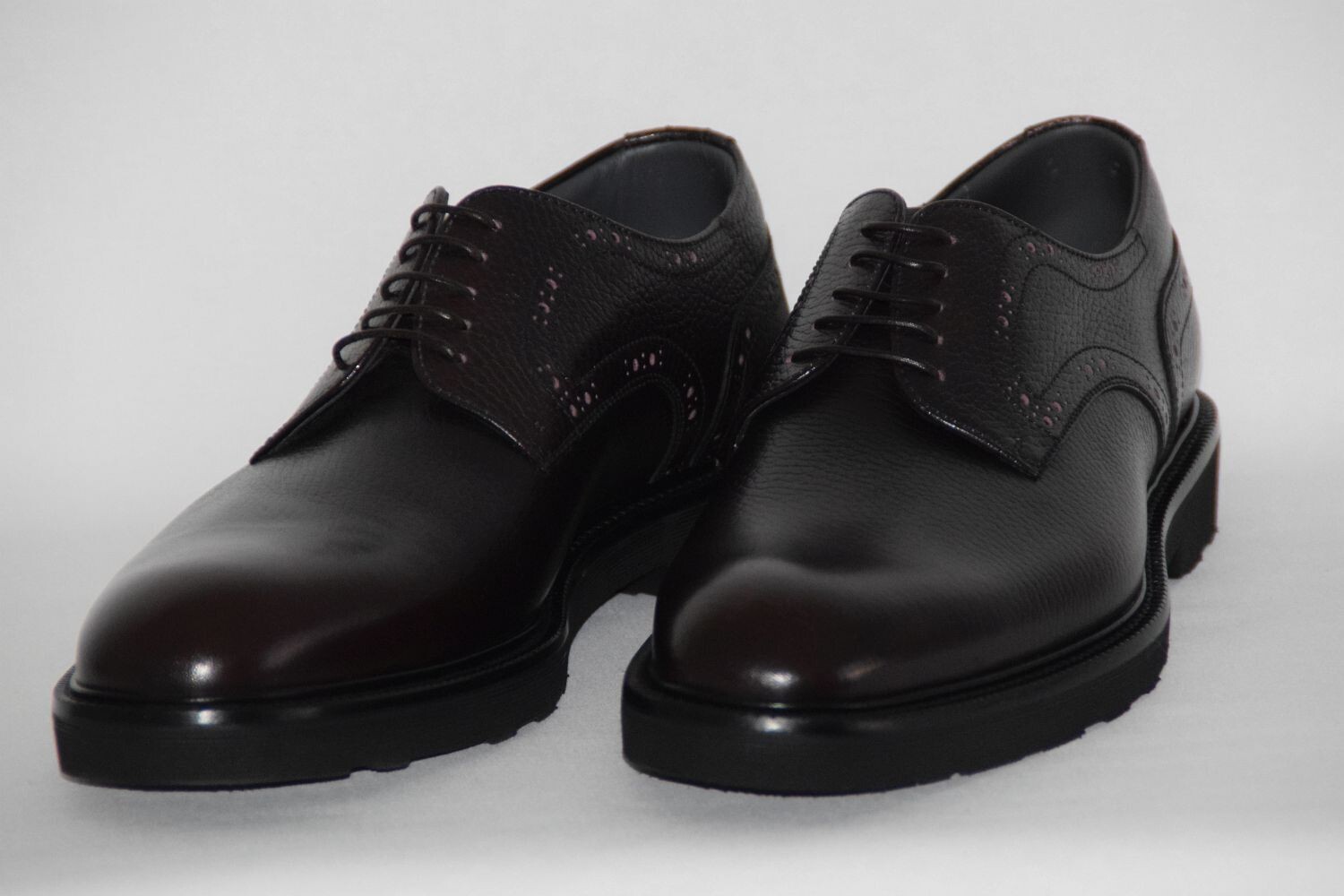 Pre-owned Hugo Boss Derbys, Mod. Himper, Size 43 / Us 10, Made In Italy, Dark Red