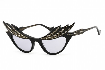 Pre-owned Gucci Gg1094s 001 Sunglasses Black Frame Gray Lenses 50mm In Purple