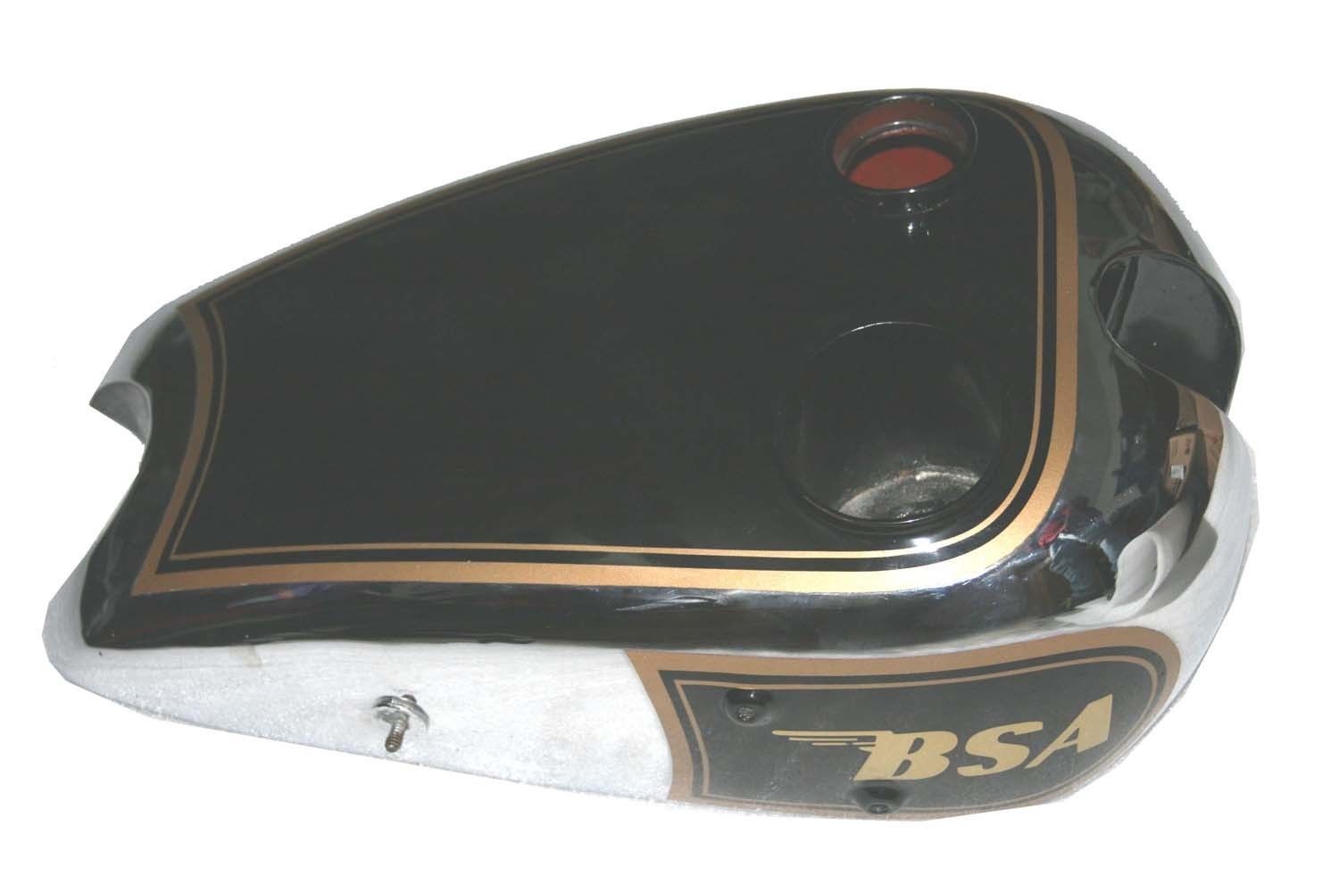 Black Painted Chrome Plated Golden Stripe Petrol Gas Fuel Tank BSA Sloper 