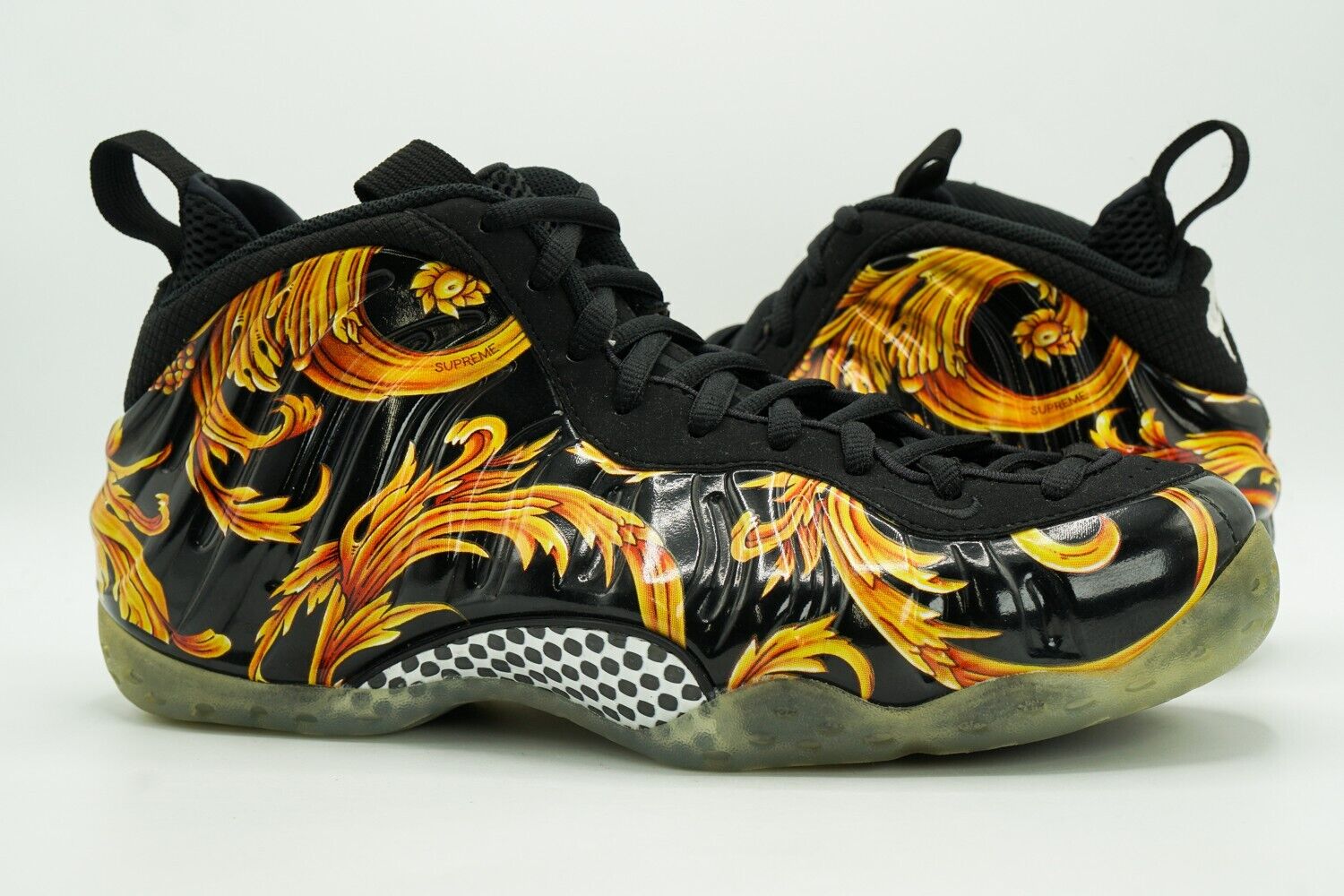 NIKE FOAMPOSITE ONE SUPREME NEW SIZE 9 BLACK METALLIC GOLD NIKE FOAMPOSITE ONE SUPREME NEW SIZE 9 BLACK METALLIC GOLD