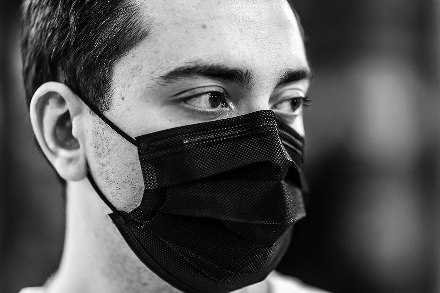 50 PCS Black 3 Ply Disposable Face Mask Non Medical Surgical Earloop Mouth Cover