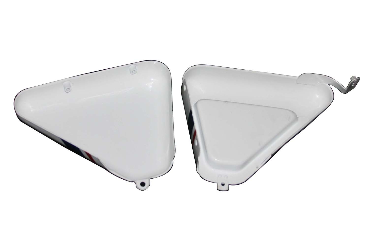 For Norton Commando 750 Tool Box Oil Tank Side Panel White Blue Red Stripe 