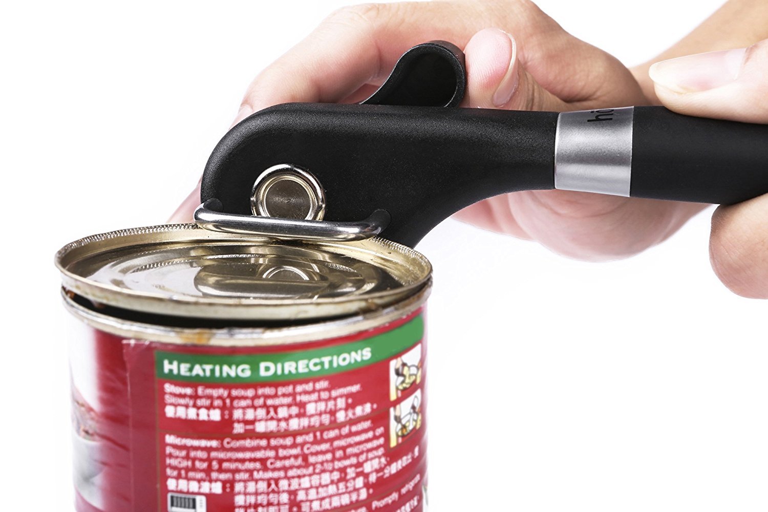 hölm Professional Can Opener - Black. Ergonomic Smooth Edge Opener