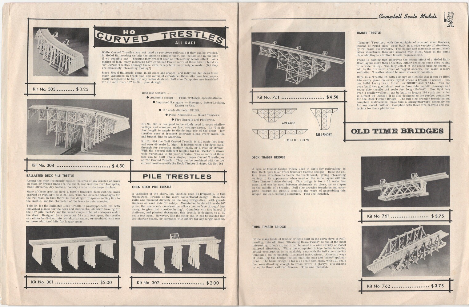1968 Campbell Scale Railroad Buildings & Accessories Models Catalog