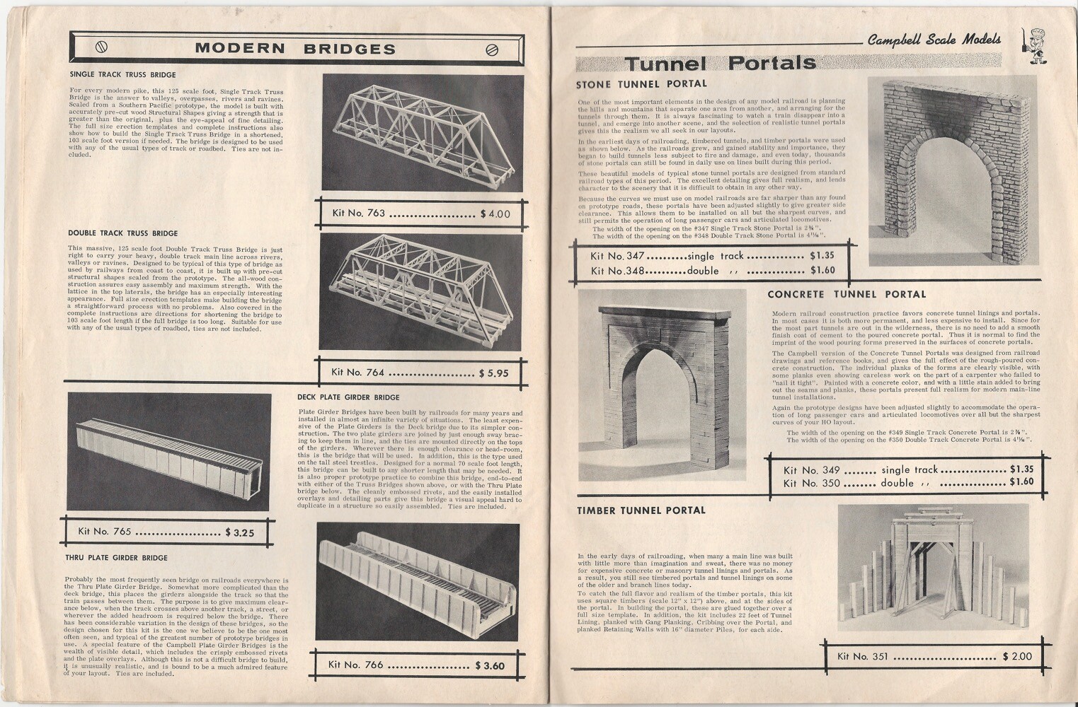 1968 Campbell Scale Railroad Buildings & Accessories Models Catalog