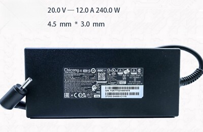 Genuine Chicony 240W Charger A20-240P2A for MSI Katana 17 15 4.5*3.0mm Adapter