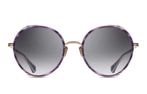 Pre-owned Dita Dts532-52-02-z Lageos Dark Lavender - White Gold W Sunglasses In Gray