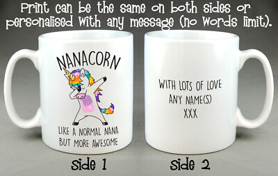 Nanacorn Mug - MOTHER'S DAY BIRTHDAY GIFT Unicorn Gran Granny Nana Funny