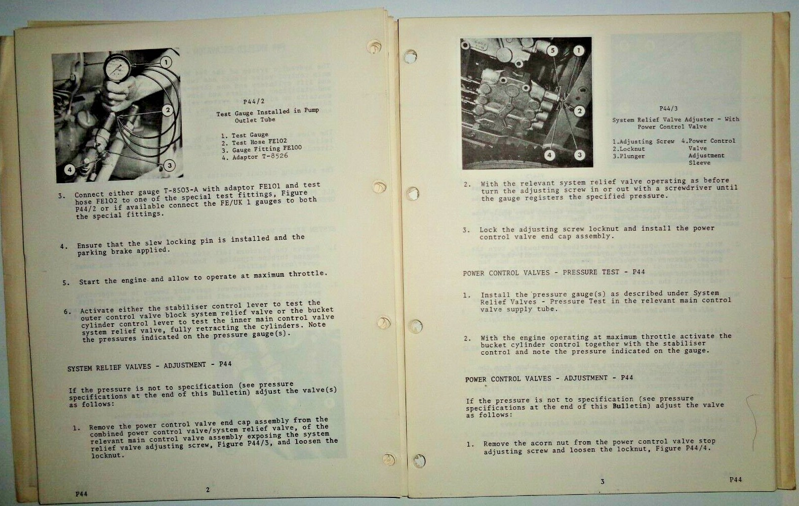 Ford Excavator Hydraulic Testing Procedure Manual Original! H42 thru P47 H44 H50
