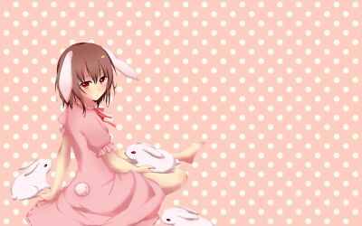 Anime red eyes girls bunny ears rabbits touhou inaba Playmat Gaming Mat