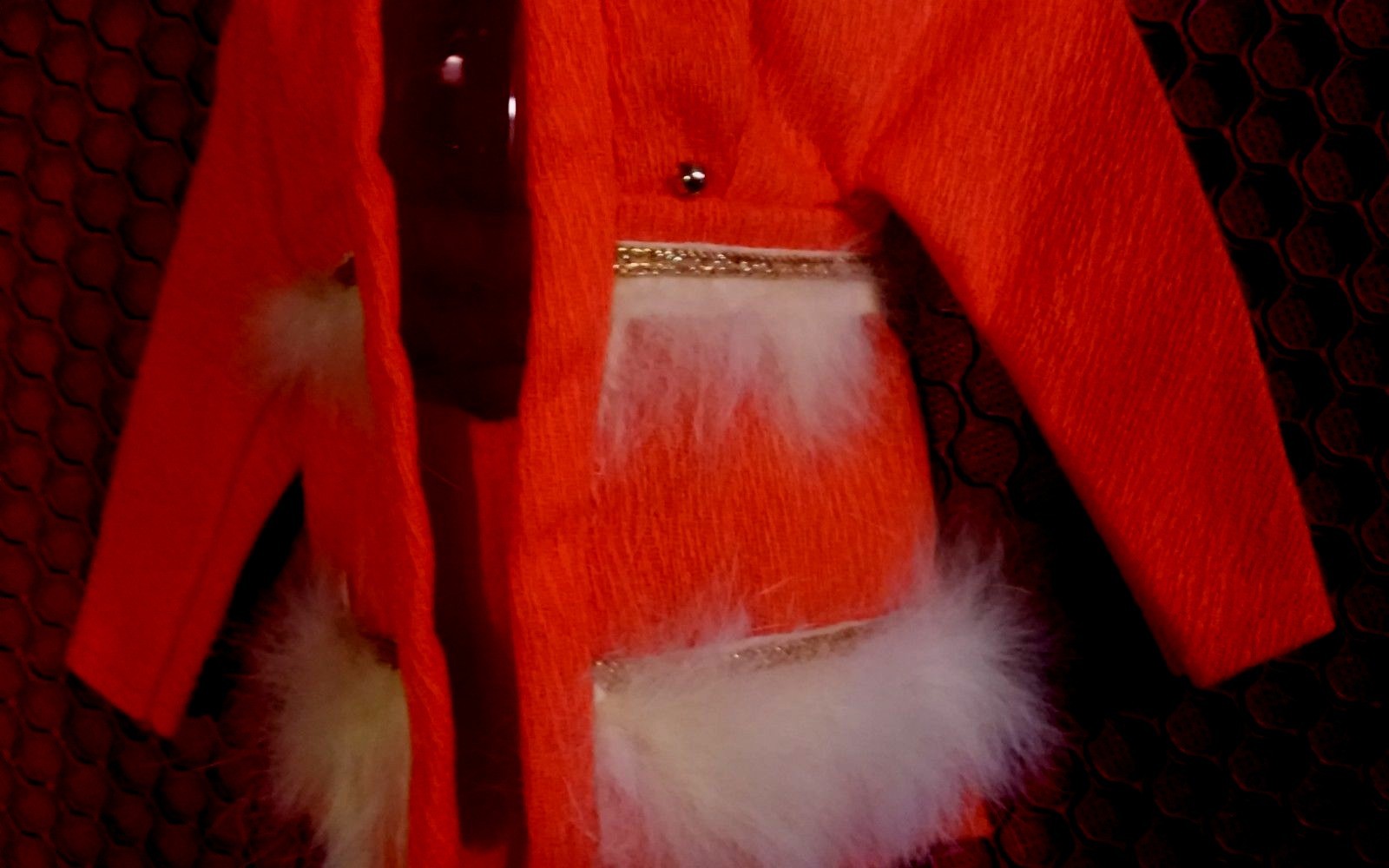 Barbie 1970 Fur Sighted #1796 Orange Hat Coat Pants Heels Tagged Very Good-Mint