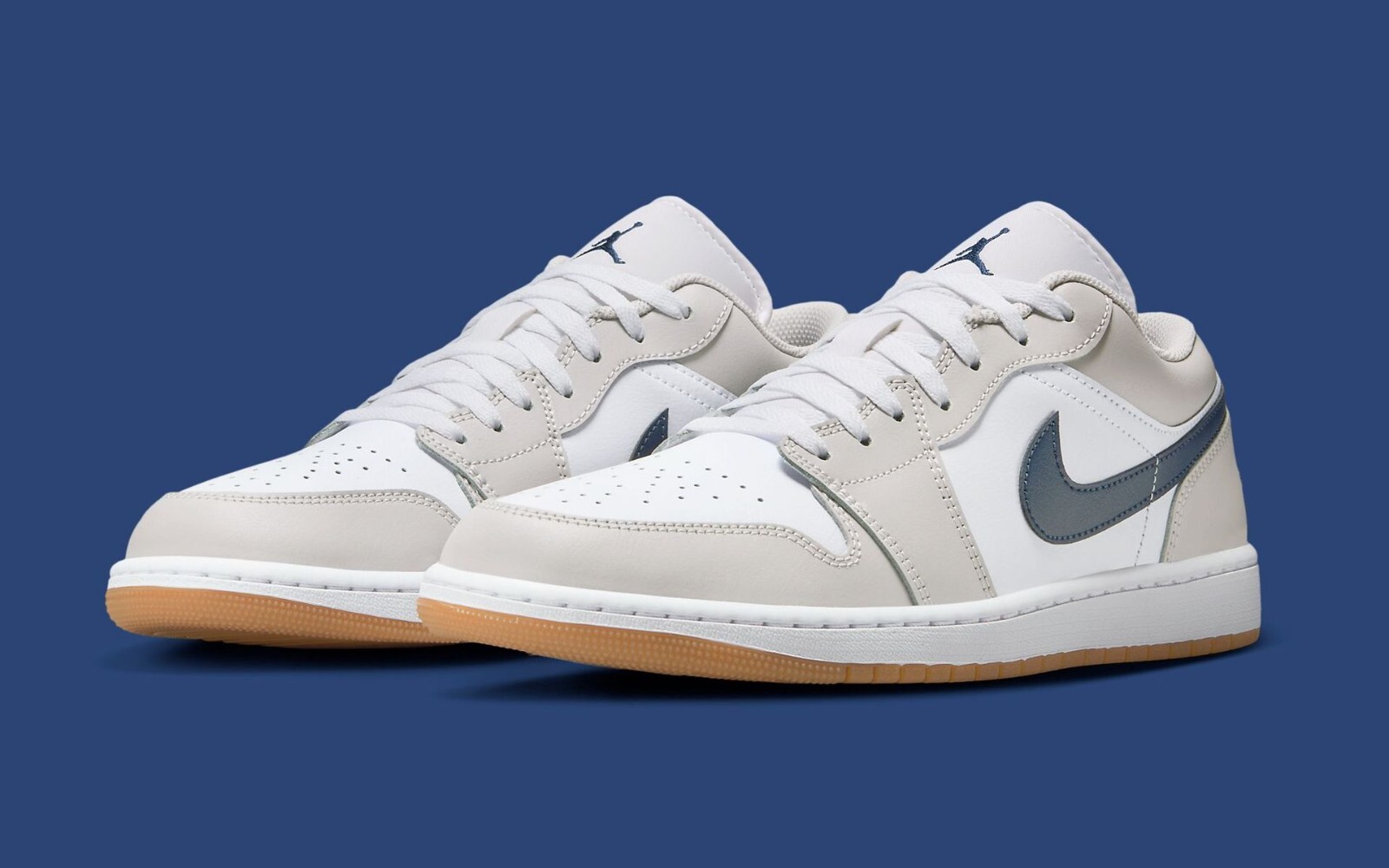 Nike Air Jordan 1 Low Midnight Navy Neutral Grey Mens Sports