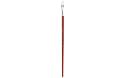 Art Advantage White Nylon Bristle Long Handle Filbert #12 Paint Brush with Wood