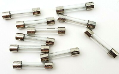 Lot of 10 Bussmann MDL1/2 250V 1/2 Amp Slow Blow 1/4'' x 1-1/4''  Glass Fuses