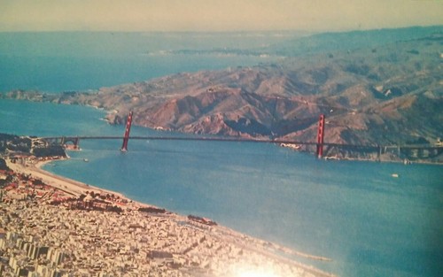VTG San Francisco Bay Area Aerial City Waterfront Photograh Poster? 35x25 Golden